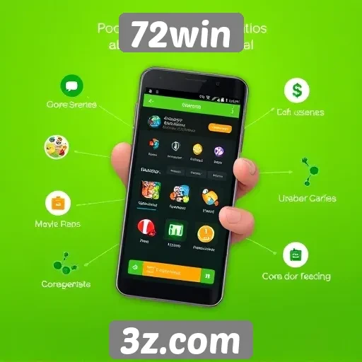 Funcionalidades do aplicativo 72win para dispositivos móveis